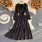Retro waist closing slim long skirt with large hem 2994