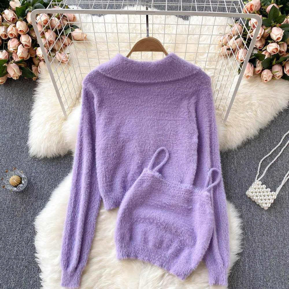Small fragrance two-piece suit Mohair coat  1569