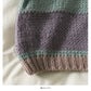 Elegant color contrast stripe round neck long sleeve Pullover Sweater women  2071