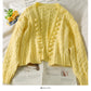 Sweater women's unbuttoned cardigan wool ball loose  1852