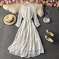 Narrow waist chiffon dress with long sleeves  3029