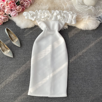 Off shoulder strapless dress   2743