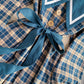 Gentle wind baby collar Plaid Dress  3367