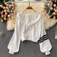Herbst neue kurze Strickjacke Mantel Damen Casual Top 1545