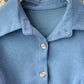 Langarm-Revers-Cordkleid mit Blasenärmeln 3393
