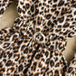 Langärmliges Leopardenkleid mit Rüschen und Rundhalsausschnitt 3375