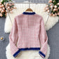 Vintage tweed small fragrance coat with denim design  1561