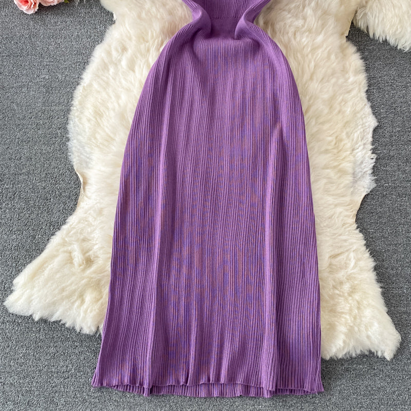 A long skirt with elegant temperament, slim waist and high height  3348