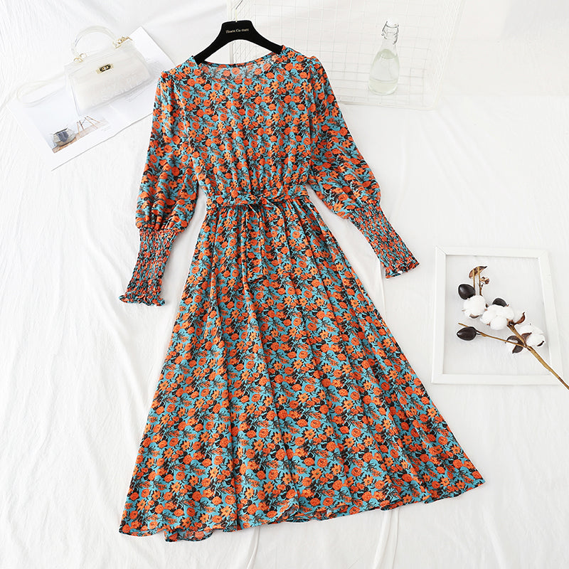 New Vintage bottomed skirt lace up Chiffon Skirt  2412