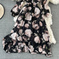 Slim waist and slim temperament French Vintage Chiffon Dress  3198
