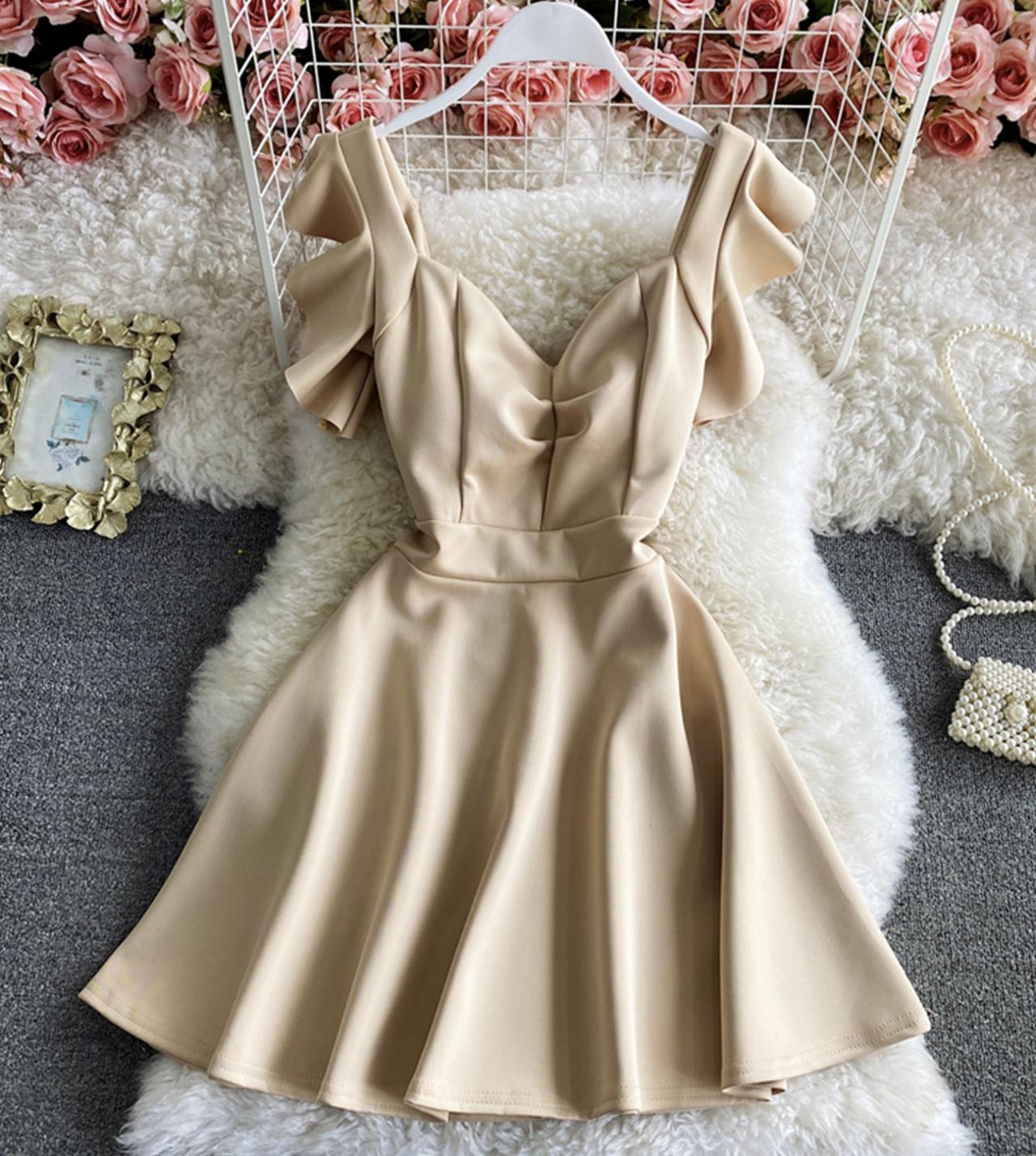 Cute A line backless short dress  1323