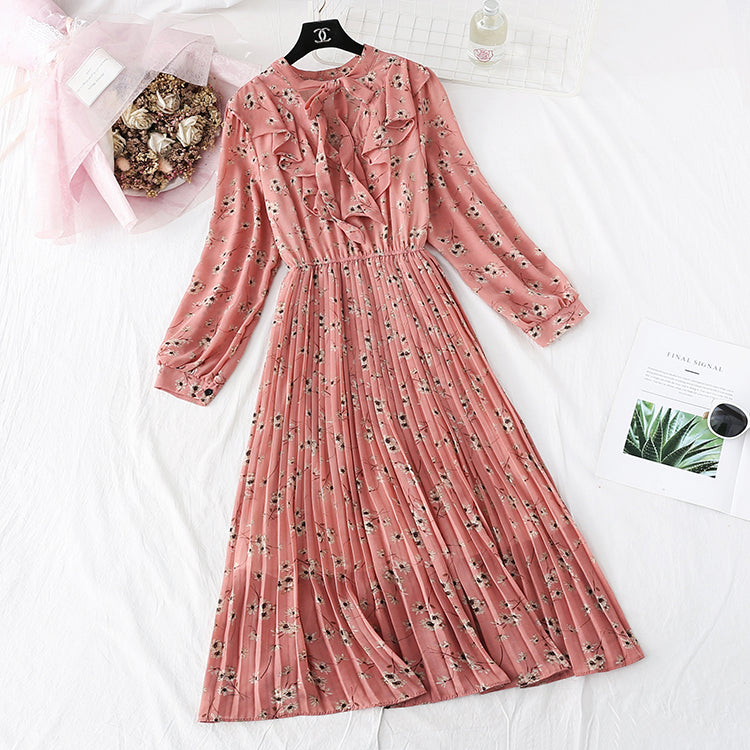 With a bottom pleated floral skirt inside, French first love retro super Fairy  2294