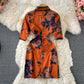 Retro celebrity temperament slim cut Hip Wrap Dress  3324