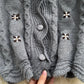 Foreign style V-neck thin sweater cardigan coat female  1614