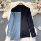 Jacket female cowboy stitching Blazer  1505