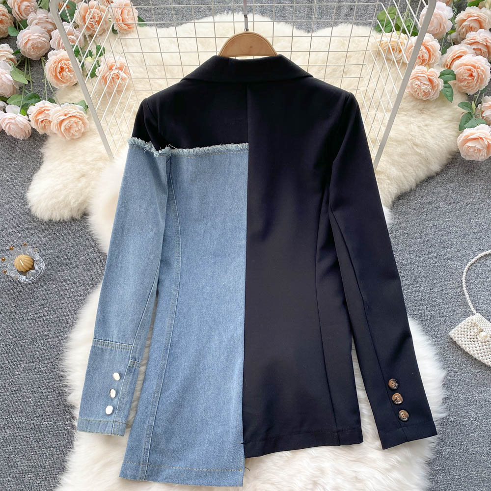 Jacket female cowboy stitching Blazer  1505