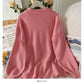 Sweet wind long sleeve loose and thin medium and long sweater  1916