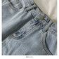 Han Fan simple and versatile solid medium length denim skirt  2534
