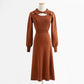 New hollow out red dress, age reducing and thin knitted bottomed skirt  2227