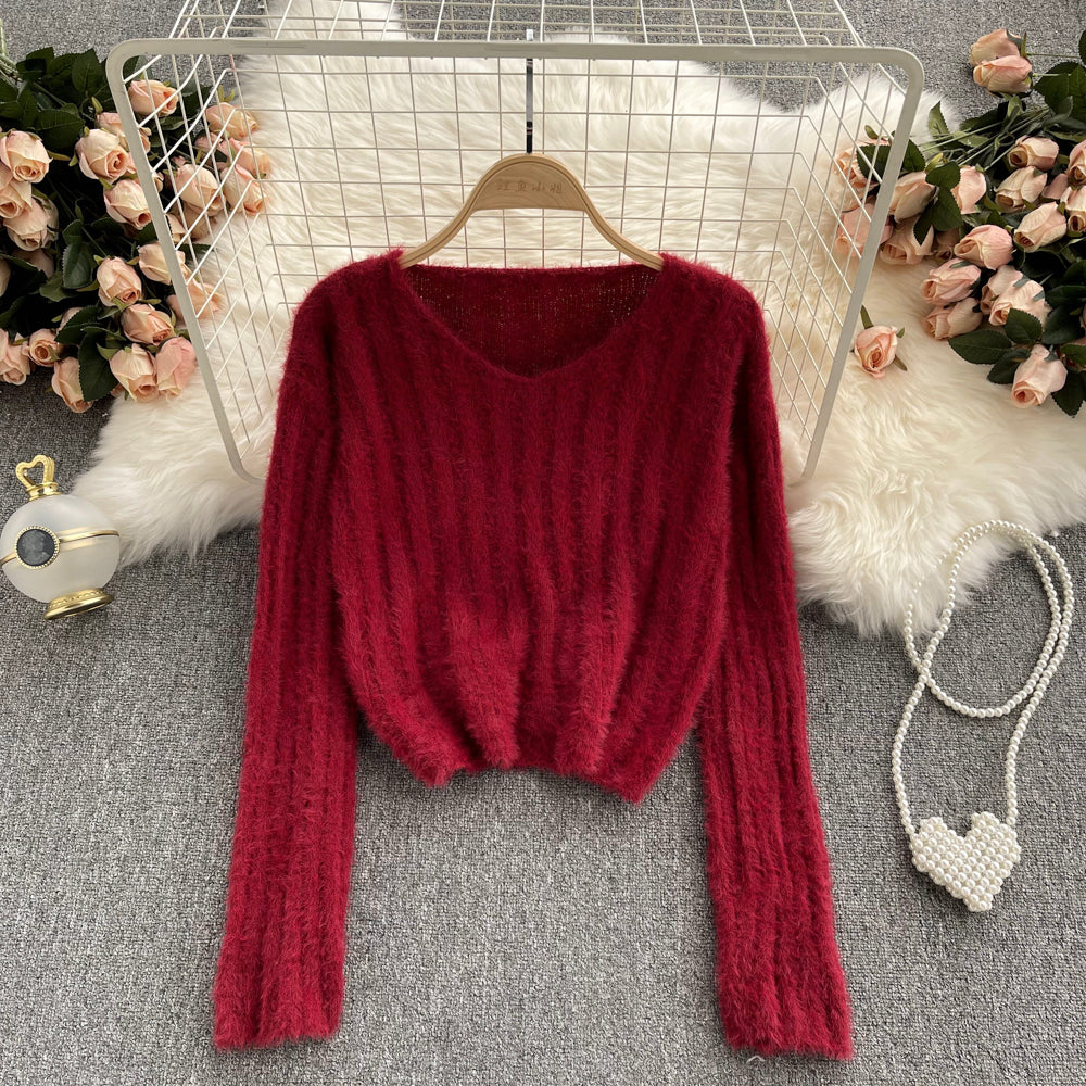 Vielseitiger Kurzpullover aus Mohair 1615