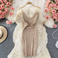 Ice silk knitted suspender dress  2996