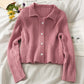 Slim slim vertical stripe Lapel single breasted cardigan sweater women  2028
