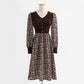 New Retro long skirt stitched black knitted skirt premium skirt  2238