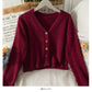 Sweater women's cardigan low neck slim long sleeve granular top  2018