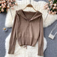 Herbst und Winter neue Kapuzenpullover Mantel Strickjacke 1624