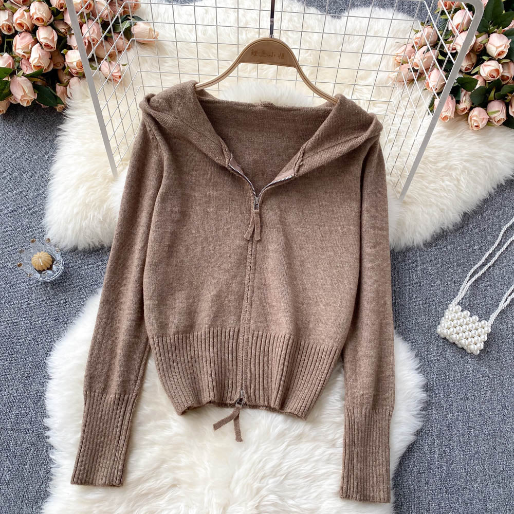 Herbst und Winter neue Kapuzenpullover Mantel Strickjacke 1624