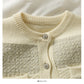 Korean retro bright silk striped single breasted cardigan women's sweater  2072