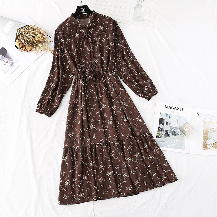 French retro long sleeved Chiffon Dress fairy super fairy series  2165