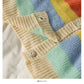 Elegant color stripe single breasted cardigan long sleeved sweater  1991