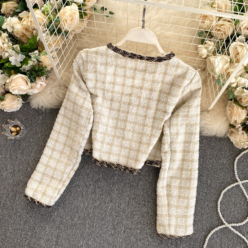 Small fragrant coat women's autumn and winter coat cardigan  1494