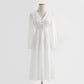 Dress long sleeved fairy lace skirt with thin waist, retro white first love skirt  2337
