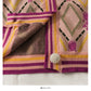 Vintage Print diamond check loose long sleeve top women's autumn V-neck two button short sweater  2066