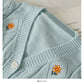 Sweater women's Linen embroidered short Knitted Top  1763