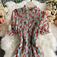 Floral Chiffon Pleated Dress  2881