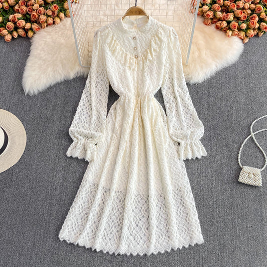Lace lady style gentle temperament fairy skirt  3394