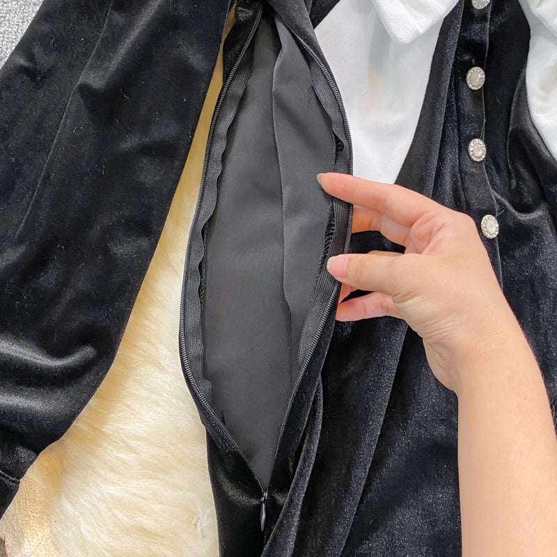 Gesäßkleid aus Temperament-Samt mit Fischschwanz 3270