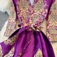 Court Vintage printed long sleeved dress with large swing  3382