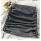French niche design drawstring pleated High Waist Hip Wrap Skirt  2478