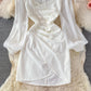 Robe à col carré à manches bouffantes de style rétro français coréen 2866