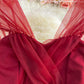 Solid color strapless dress is slim  2788