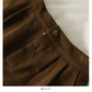 Hong Kong style retro high waist thin medium long woolen skirt  2547