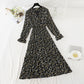 New style skirt retro minority V-neck Pleated Chiffon Skirt  2417