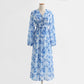 Vintage V-Neck long sleeve fairy Sen long skirt  2188