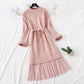 Long skirt over knee sweater knitted dress fashion suit  2472