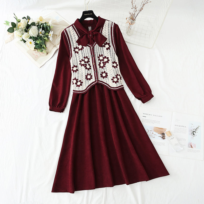 French Vintage winter suit dress  2178