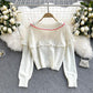Pullover 1607 mit hohlem Design in Kirsche